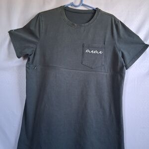 Gray Short Sleeve Dress with Crew Neck